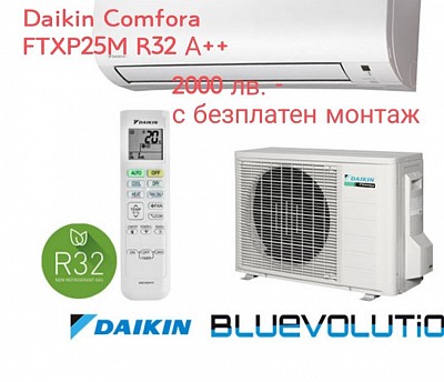 2000 лв - 1022, 60 евро - Daikin Comfora FTXP25M R32 А++